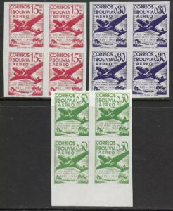 �{���r�A�؎� 1950�N 3���Z�b�g 4���Z�b�g Aair Lloyd Aero Boliviano MNH VF