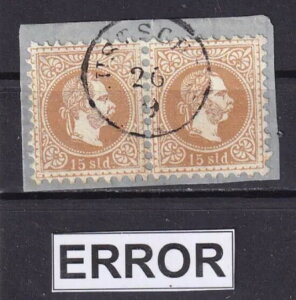 18??-オーストリア レヴァント-断片-エラー-15 SLD-切手シール-ルストチュク-ブルガリア-トルコ2