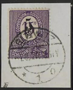 オーバーシュレージエンのスタンプ 1920 MI 10F のフラグメント CANC VF