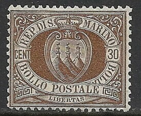 サンマリノ 1877 YV 6 UNG F/VF
