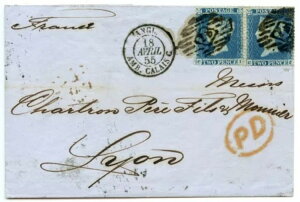 1854�N 2d �u���[ �v���[�g 4 Perf 16 1�g�J�o�[�t���A�����h�����t�����X�̃������s���B