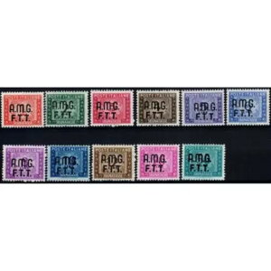 トリエステ地域A 1947-49年 収入印紙 11種類 S. 51 G.I MNH** 証明書付き