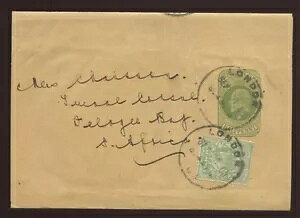 モザンビーク GB KE7 文房具包装紙 1905 外交用 南アフリカ...ロンドン スケルトン