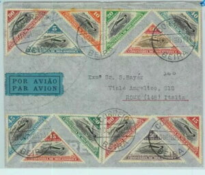 BK1592 - モザンビーク - 郵便史 - 1935 年イタリア行き航空郵便カバー - とても素敵!