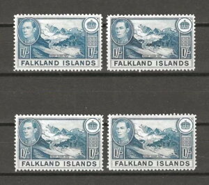tH[Nh 1938/50 SG 158/158a/158b/158c MNH