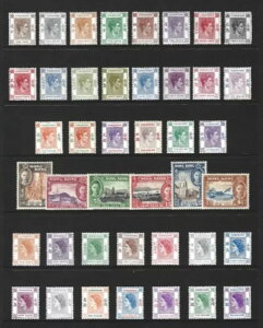 KGVI-QEII `Zbg̃y[W 1938 SG140-162A1941 163-168A1954 178-191 MH