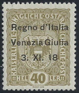 1918 VENEZIA GIULIA�ANo. 10k MLH* VARIETY �T�C������ A.Diena