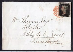 QV 1840 1d BLACK (GA) Jo[ɎgpARED MX DARLINGTON - ASHBY DE LA ZOUCH