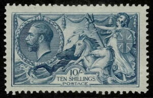 1918 SG 417 10/- �_���O���[�u���[ �V�[�z�[�X �u���b�h�o���[ �E�B���L���\�� �t�@�C�� LMM �J�^���O?475.00