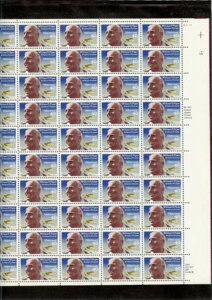 米国航空郵便 #C132、40セント切手 ウィリアム・T・パイパー 50 MNH OG BCV シート 335 ドル