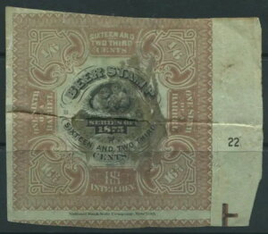cc01892 - REA31 �v���[�g�ԍ�..16 2/3c �r�[���X�^���v..�΂̃V���N���ɐԒ��F