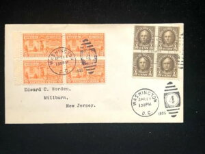 DC Vg 1925N411 FDC #E13 BLK/4+1/2? WEBSTER BLK/4AiCXR{ CV $400+