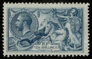 1918 SG 417 10/- �_���O���[�u���[ �V�[�z�[�X �u���b�h�o���[ �E�B���L���\�� �t�@�C�� LMM �J�^���O?475.00