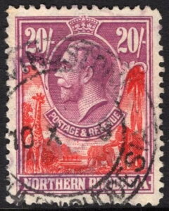 �k���[�f�V�A 1925-29 20/- Crmin-Red & Rose-Prple Sg 17 GU �኱�݂̓��p�[�t����