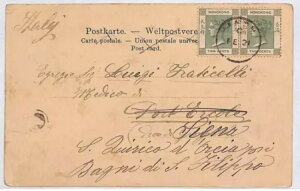 P0988 - 香港(中国) - 郵便史 - イタリア宛て郵便はがきの切手(ミックス)