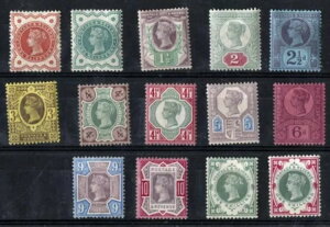 GB 1887 1/2d - 1s�i�����j14���Z�b�g�A�ǍD�ȐV�i�A�ǍD�ȐF�Asg197-214 cat 650�|���h