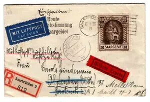 Saar 194II Beautiful R-LP-Express Letter 600EUR (AA8276)