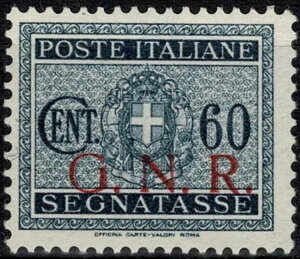 1943 ` 1944 N Republica Sociale Gnr Segnatasse 60 ZgB Bs 1° eB| N° 54 I Mnh Jt