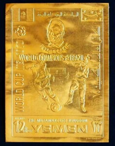 �C�G���� 1970 �T�b�J�[�A���A XF MNH ** ImPerf GOLD�A�t�b�g�{�[�� �y�� �y�� �t�X�{�[�� WCC