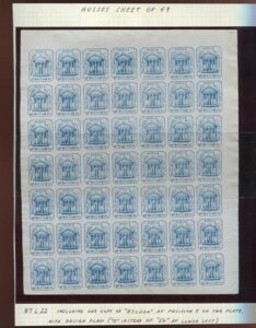 87L22 ハッシーの地方郵便局 不完全な切手シート 49枚入り