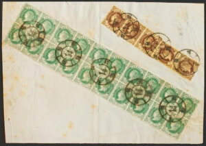 カスティーリャ・イ・レオン。郵便の歴史。断片61(5)、62(20)。 1862. 1 レアル・カスターン