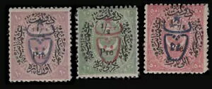 SAVOYSTAMPS-TURKEY-1917-Duloz Star & Crescent - SC 459-461 M/OG