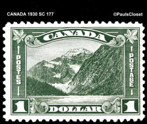 �J�i�_ 1930 SC 177 MT. �G�f�B�X�E�L���x�� $1 �_�[�N�I���[�u�O���[�� MNH OG VF