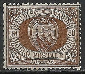 サンマリノ 1877 YV 6 MLH F/VF