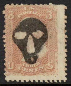 スコット 65 3c 1861 ファンシー キャンセル PH-M 32 スカル ケンブリッジ、マサチューセッツ州