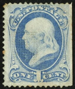 US Sc# 134A *�~���g�A�K���Ȃ� H* {�󏭂ȁuI�v�O�����i��} 1�Z���g �x���E�t�����N���� 1870�N