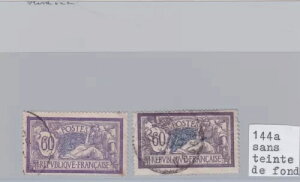 ؎ tX YVERT 144 144a 60c Sans Teinte de Fond - wiȂ