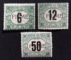 BroadviewStamps Fiume #J1-3 MH F-VF. CV$1,550