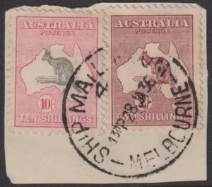 I[XgA [X - 1932 CofA Wmk 10/- O[ & sN SG 136 FU Cv $2,000 [E5917]