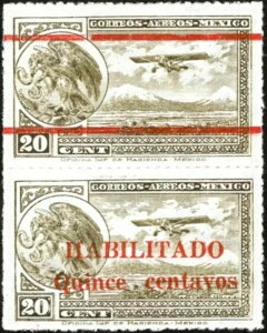 メキシコ、1931年。紋章ペア、O/Pなし、C39c、新品