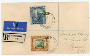 UWo SG#321,#322-HI VALUES-REG ZANZIBAR-23/JA/36-o^ς(x)-AI