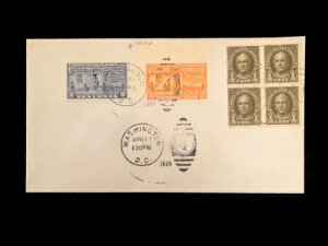 DC Vg 1925N411 FDC #E12AE13 + #551 BLK/4 NICE R{ CV $400 (#E13)