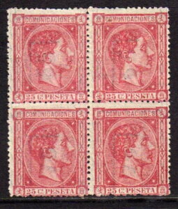 �X�y�C���������� �A���t�H���\12�� 1875�N �G�f�B�t�B�� 166 ** MNH �u���b�N 4�� - �m�[�}��