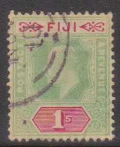 (F264-13) 1903�N �t�B�W�[ 1/- �΂ƐԂ̃G�h���[�h7���؎� (M) (DH15)