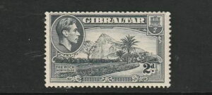 GEOVI GIBRALTAR 1940 2d �V�i vlmm cat ?800 wmk sdwys perf 13.5 �R�C���X�^���v