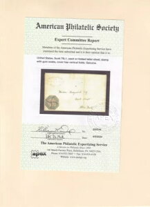 1844�N10��16���A�t�B���f���t�B�A����j���[���[�N�s�ւ�2�ʂ̎莆�B�X�R�b�g�ԍ�75L1�A�w�C�����J���p�j�[�AAPEX�ؖ����B