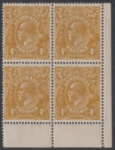 �I�[�X�g�����A KGV - 1924�N �V���O�� Wmk 4d �I���[�u�C�G���[ SG 80 MVLH/MNH Cv $2,500 [E8787]