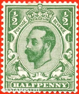 SG. 323. N1 (4). 1/2d �ΐF. �_�C 1A. �ǍD�Ȗ��}�E���g�̐V�i�ݕ� B78263