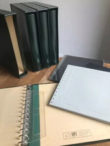 グリーンSAFE Skai 806ハンドメイド14穴バインダー4冊(スリップケース付き) - 状態良好