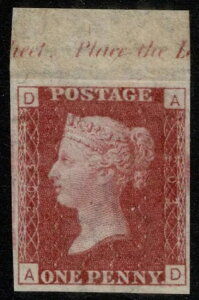 1864�N 1d Red Pl 203 AD 4m ������� �]���ɔ蕶 SG 43 �J�^���O ?425.00