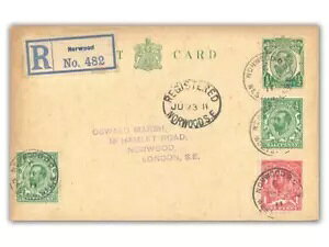 1911�N�Պ����̃|�X�g�J�[�h�A1/2�y���X��1�y���X�̐؎�2��