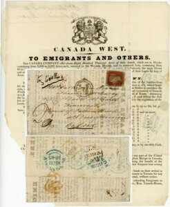 英国 1845年 印刷回覧 カナダ西部移民 アイルランド コーク + 追加支払い