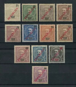 ポルトガル モザンビーク 1917 D. CARLOS #189/200 ローカルオーバープリントセット MH、FVF(読み取り)