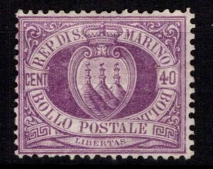 T}m 1877-90  40 Centesimi No.7 G.O MLH* ؖ