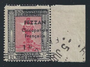 1943N FEZZAN - GNo. 3df 1fr on 10c. gpςݓ A.Diena - Bolaffi-