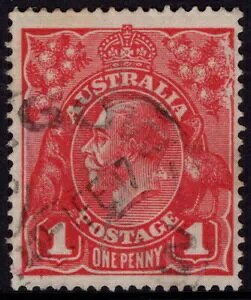 I[XgA KGV wbY - 1918 1d bh Xebh NVF SG 21ca FU Cv $450 [D5463]